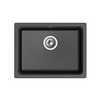 RIVELATO Мойка BERKANA 50 1-чаш 560*430, монтаж: универсальный, материал: кварц, цвет: черный
