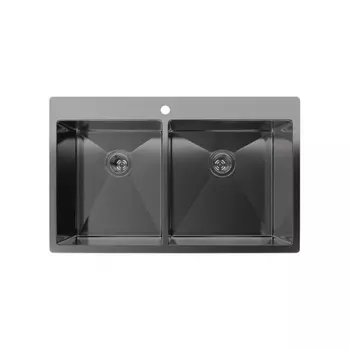 Rivelato Rinox 7450 2В PVD black Мойка нерж.сталь 2 чаши 740*500*200 мм, монтаж: врезной, материал: нержавеющая сталь, цвет: черный