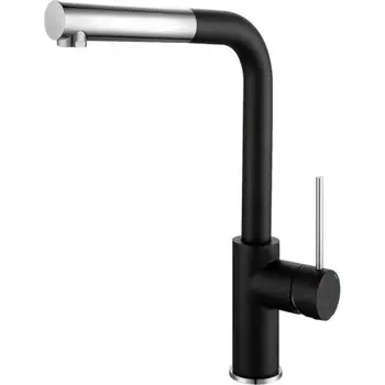 Rivelato Смеситель для кухни Albano Г-обр.с выдвижной лейкой D-35мм, монтаж: вертикально на раковину, материал: нержавеющая сталь, цвет: антрацит хром