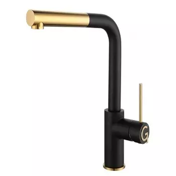 Rivelato Смеситель для кухни Albano Г-обр.с выдвижной лейкой D-35мм, монтаж: вертикально на раковину, материал: нержавеющая сталь, цвет: антрацит золото