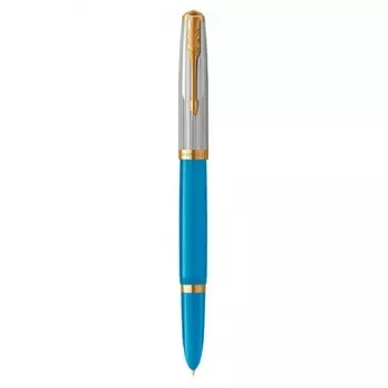 Ручка перьев. Parker 51 Premium (CW2169078) Turquoise GT F сталь нержавеющая подар.кор.