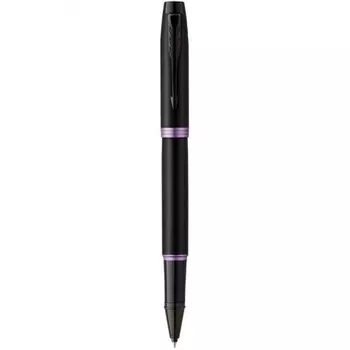 Ручка роллер Parker IM Vibrant Rings T315 (CW2172950) Amethyst Purple PVD F черн. черн. подар.кор. сменный стержень 1стерж. линия 0.5мм кругл. телескопич.корпус