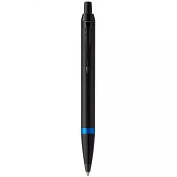 Ручка шариков. Parker IM Vibrant Rings K315 (CW2172941) Marine Blue PVD M син. черн. подар.кор. сменный стержень 1стерж. линия 1мм кругл. телескопич.корпус