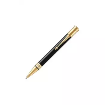 Ручка шариковая PARKER Duofold Classic Black GT, корпус черный, позолоченные детали, черная, 1931386