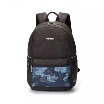 Рюкзак Torber Graffi 15" T2671-BLU, черно-синий 20 л