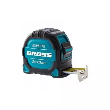 Рулетка Experte, 5 м x 27 мм, двухкомпон. корпус, магнит, двухстор. разметка, нейлон// Gross