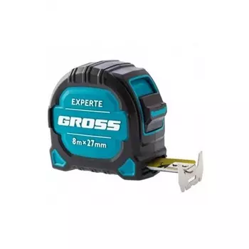 Рулетка Experte, 8 м x 27 мм, двухкомпон. корпус, магнит, двухстор. разметка, нейлон// Gross