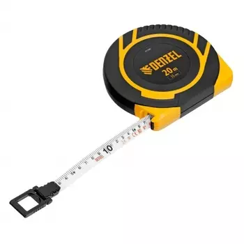 Рулетка геодезическая 20 м х 15 мм, закрытый корпус, фиберглассовая лента// Denzel