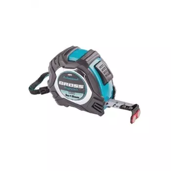 Рулетка Magnetisch, 5м х 19мм, обрезин. корпус,автоматич. фиксация, нейлон. покр.,магн.зацеп// Gross