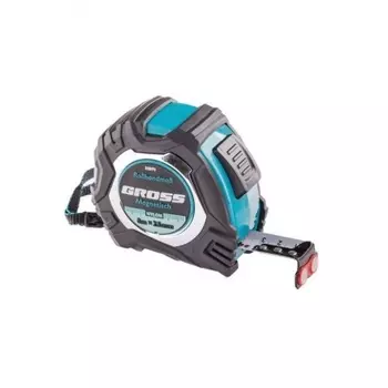 Рулетка Magnetisch, 8м х 25мм, обрезин. корпус,автоматич. фиксация, нейлон. покр.,магн.зацеп// Gross