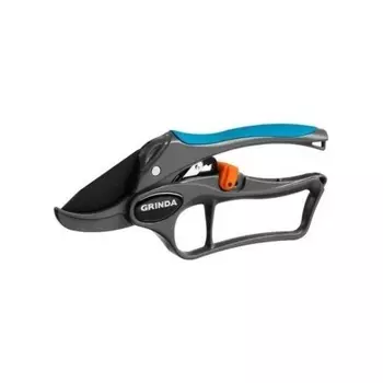 Секатор GRINDA P-33, 200 мм, закаленная сталь, с храповым механизмом, алюминиевые рукоятки с эфесом, контактный PROLine (423433)