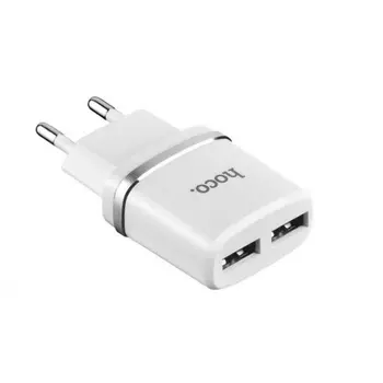 Сетевое зарядное устройство Hoco C12, 2USB, 2.4А, белый (47759)