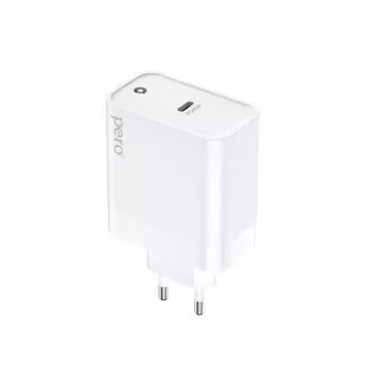 Сетевое зарядное устройство PERO TC16 GaN, USB-C PD, 65W белый