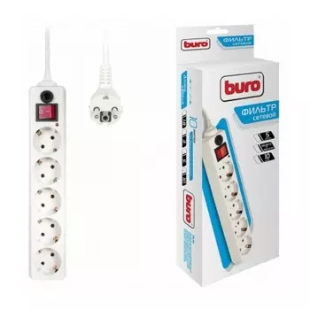 Сетевой фильтр Buro 500SH-10-W 10м (5 розеток) белый