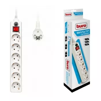 Сетевой фильтр Buro 600SH-3-W 3м (6 розеток) белый