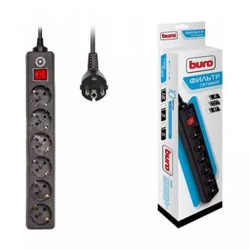 Сетевой фильтр Buro 600SH-5-B 5м (6 розеток) черный