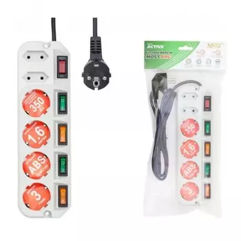 Сетевой фильтр Most ARG белый 1.6м