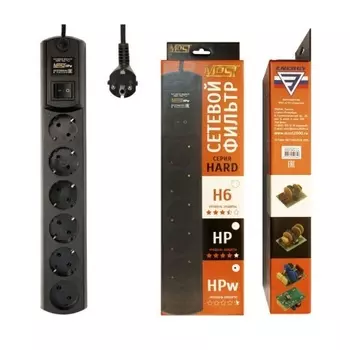 Сетевой фильтр Most HPw 2м (6 розеток) черный