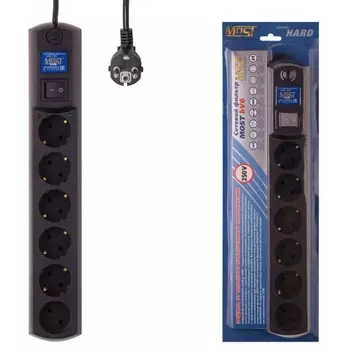 Сетевой фильтр Most HV6 2м (6 розеток) черный