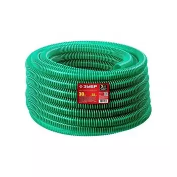Шланг напорно-всасывающий ЗУБР 32 мм x 30 м, 3 атм, со спиралью ПВХ (40325-32-30)