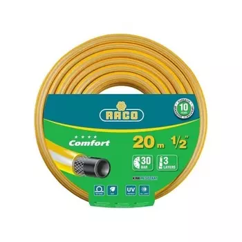 Шланг поливочный RACO COMFORT, 1/2?, 20 м, 30 атм, трёхслойный, армированный (40303-1/2-20)