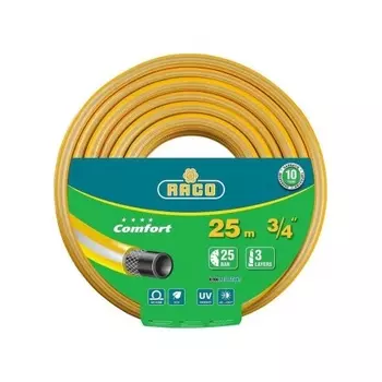Шланг поливочный RACO COMFORT, 3/4?, 25 м, 25 атм, трёхслойный, армированный (40303-3/4-25)