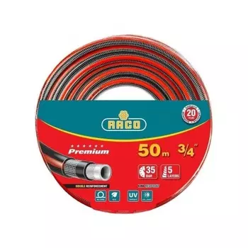 Шланг поливочный RACO PREMIUM, 3/4?, 50 м, 35 атм, пятислойный, усиленный двумя слоями армирования (40300-3/4-50)