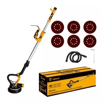 Шлифмашина эксцентриковая сетевая DEKO DKG1050, 1050 Вт, для стен и потолков