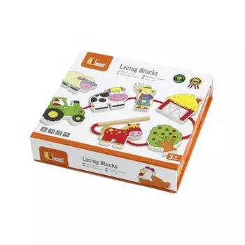 Шнуровка "Ферма"(12 фигурок,шнурок)в коробке VIGA VG59548