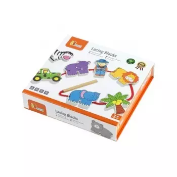 Шнуровка "Зоопарк"(12 фигурок,шнурок)в коробке VIGA VG59549