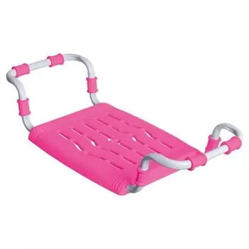 Сиденье в ванну раздвиж. пластик "Ника" (метал. 63-70 см) розовый СВ5Р