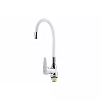 Смеситель для кухни FAUZT FZs-822-W101 гибкий излив тип См-МОЦБА Белый