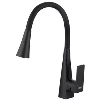 Смеситель для кухни Haiba с гибким изливом и режимом душ, черный (HB73823-7)