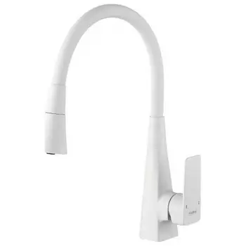 Смеситель для кухни Haiba с гибким изливом и режимом душ, белый (HB73823-8)