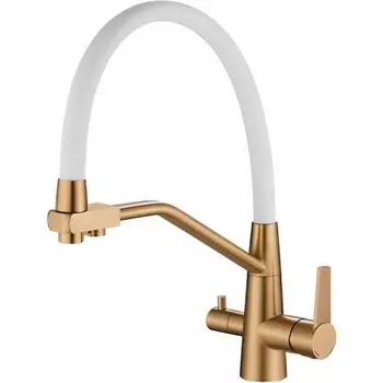 Смеситель для кухни Haiba с подключением фильтра воды, матовое золото (HB76822-5)