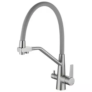 Смеситель для кухни Haiba с подключением фильтра воды, сатин (HB76822)