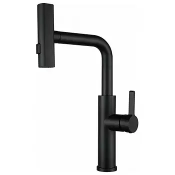 Смеситель для кухни ПРОФСАН STEEL с выдвижной лейкой черный (PSM-307-96)