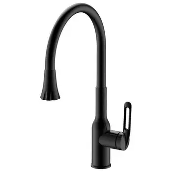 Смеситель для кухни с гибким изливом и режимом душ Haiba черный (HB42830-7)