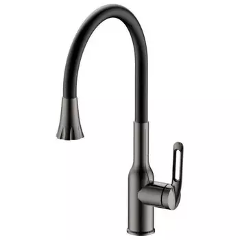 Смеситель для кухни с гибким изливом и режимом душ Haiba оружейная сталь (HB42830-3)