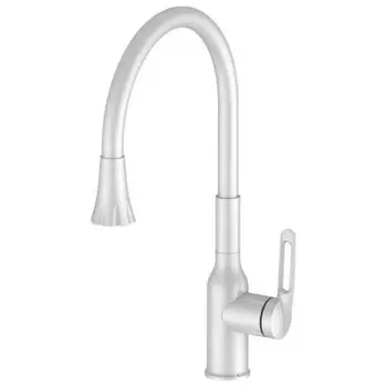 Смеситель для кухни с гибким изливом и режимом душ Haiba белый (HB42830-8)