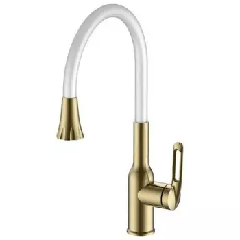 Смеситель для кухни с гибким изливом и режимом душ Haiba матовое золото (HB42830-5)