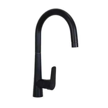 Смеситель для мойки Славен с высоким изливом, одноручный, черный, (СЛ-ОД-Г2Ч)