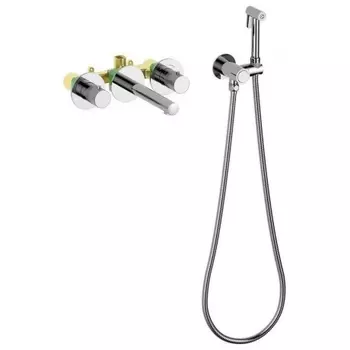 Смеситель для раковины встроенный с термостатом, с гигиеническим душем Timo Saona хром (2383/00SM)