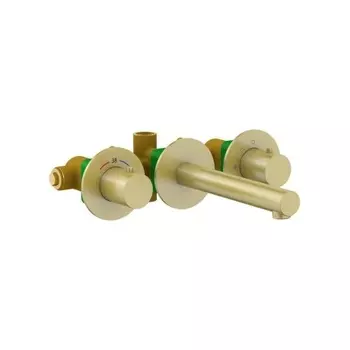 Смеситель для раковины встроенный с термостатом Timo Saona золото матовое (2382/17SM)