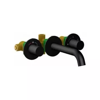 Смеситель для раковины встроенный с термостатом Timo Saona черный (2381/03SM)