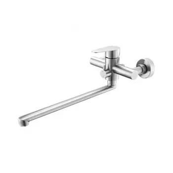 Смеситель для ванны с длинным изливом нержавеющая сталь OLISAN STEEL (ST1221)