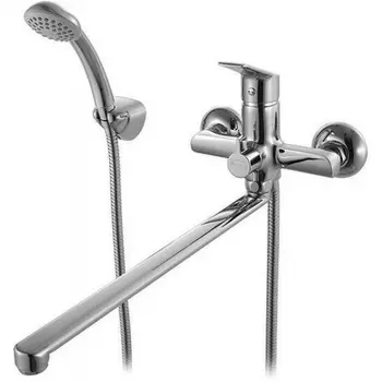 Смеситель для ванны с длинным изливом с керамическим дивертором Milardo Nelson NELSBLCM10