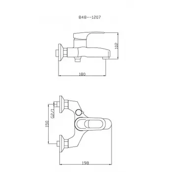 Смеситель для ванны с душем TSARSBERG TSB-848-1207 тип См-ВОРНШлА