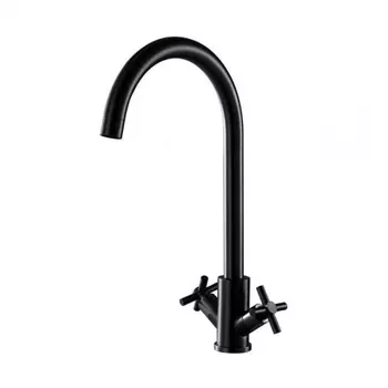 Смеситель FASHUN для кухни двухручковый чёрный (A54028-7)