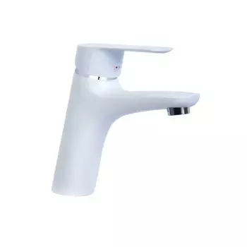 Смеситель Славен для умывальника с литым изливом, белый (СЛ-ОД-Г1Б)